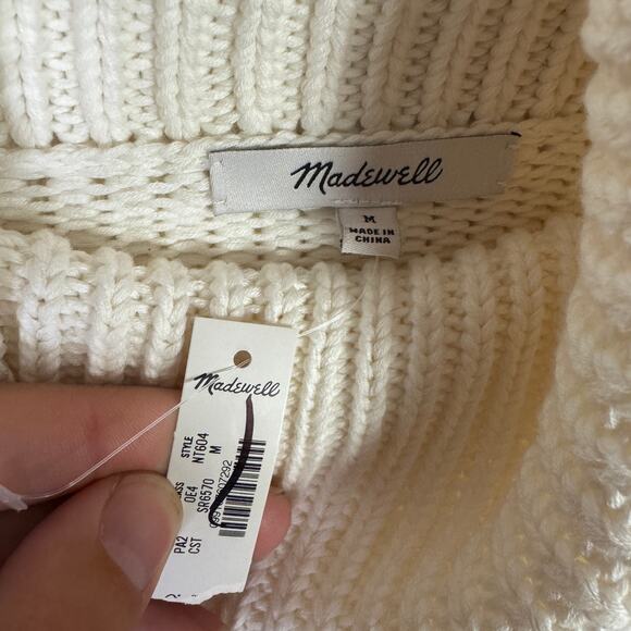 Madewell Ribbed Cotton Turtleneck Sweater Womens M Cabertnet Stripe Long Sleeve - Picture 5 of 9